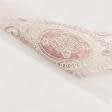 Ткани для декора - Тюль вышивка Фемида молочный, св.розовый с блеском с фестоном