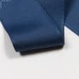 Тканини фурнітура для декора - Репсова стрічка Ялинка Глед темно синя 68 мм