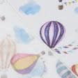 Ткани для декора - Тюль кисея Воздушный шар фон молочный с утяжелителем