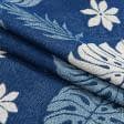 Ткани для мебели - Супергобелен Листья монстеры синие