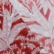 Ткани все ткани - Декоративная ткань лонета Парк листья фон красный