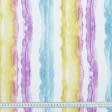 Ткани для римских штор - Декоративная ткань панама Амбре полоса фиолет, липа, голубой