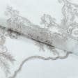 Ткани для декора - Тюль микросетка вишивка Вензель цвет песок (купон)