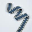 Ткани для декора - Тесьма двухлицевая полоса Раяс синий, св.беж 48мм (25м)