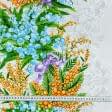 Ткани для столового белья - Ткань скатертная рогожка весение цветы