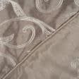 Ткани ненатуральные ткани - Тафта вышивка Лира кора дуба-молочный