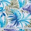 Ткани все ткани - Декоративная ткань лонета Феникс листья голубой сине-фиолетовый,оливка
