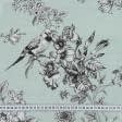 Ткани для римских штор - Декоративная ткань лонета Птичий рай св.мята