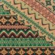 Тканини для меблів - Гобелен Орнамент-97 зелений, бордо, чорний, оранж