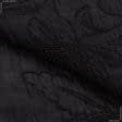 Ткани для юбок - Блузочная Тоня креш с вышивкой серо-черная