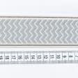 Ткани фурнитура для декора - Тесьма Трейп зиг-заг серый фон крем 50 мм