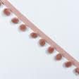 Ткани фурнитура для декора - Тесьма репсовая с помпонами Ирма розовая 20 мм