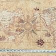 Ткани для декора - Декоративная ткань Карта мира бежевая