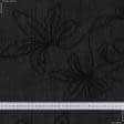 Ткани для одежды - Блузочная Тоня креш с вышивкой серо-черная