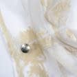 Ткани фурнитура для декора - Магнитный подхват Круг на тесьме мокрое серебро 35мм.