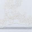 Ткани для декора - Тюль вышивка Ангелина крем с фестоном
