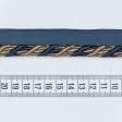 Тканини фурнітура для декора - Шнур окантувальний Корді колір золото, синій 10 мм