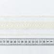 Ткани для одежды - Тесьма батист Пунта  на жаккардовой основе цвет кремовый 50 мм (25м)