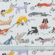 Ткани все ткани - Декоративная ткань лонета Цветные собачки мультиколор