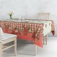 Ткани для римских штор - Декоративная новогодняя ткань лонета Пуансетия купон крем