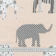 Ткани для пэчворка - Поплин набивной слоны
