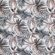 Ткани для декора - Декоративная ткань лонета Феникс листья т.серый,коричневый