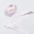 Ткани для одежды - Репсовая лента Тера горох мелкий розовый, фон белый 36 мм