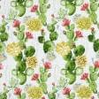 Ткани все ткани - Декоративная ткань лонета Кактусы цветущие зеленый