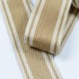 Ткани для декора - Тесьма двухлицевая полоса Раяс карамель, беж 48 мм (25м)