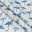 Ткани все ткани - Декоративная ткань Фламинго мелкий синий