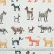 Тканини портьєрні тканини - Декоративна тканина лонета Собачки кольорові