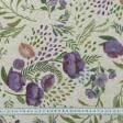 Ткани для римских штор - Жаккард Фаски полевые цветы фрезово-фиолетовый