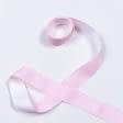 Ткани все ткани - Репсовая лента Тера горох мелкий белый, фон розовый 34 мм
