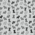 Тканини для римських штор - Жакард Руфо собачки чорний,молочний
