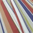 Тканини для римських штор - Декоративна тканина Амбер смужка червоний, корраловий, синій