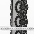 Ткани для белья - Декоративное кружево Дания цвет черный 9.5 см