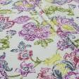 Ткани этно ткани - Декоративная ткань панама Индия цветы фуксия,фрез