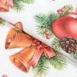Ткани для римских штор - Декоративная новогодняя ткань лонета Снежный шар