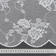 Ткани для скрапбукинга - Гардинное полотно / гипюр Беатриса цветы молочный