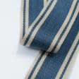 Ткани фурнитура для декора - Тесьма двухлицевая полоса Раяс синий, св.беж 48мм (25м)