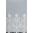 Ткани для декора - Тюль микросетка вышивка Романс молочная, серая с фестоном