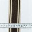Ткани все ткани - Тесьма двухлицевая полоса Раяс коричневый, св.беж 48 мм (25м)