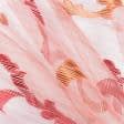Ткани гардинные ткани - Тюль органза Ванесса ветка цвет бежевый, терракот
