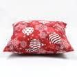 Ткани наволочки на декоративные  подушки - Чехол  на подушку новогодний Елочные игрушки,  фон красный 45х45см (173304)