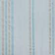 Ткани для декора - Тюль Турин голубой полоса голубая, песок с утяжелителем
