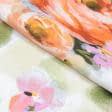 Ткани для одежды - Лен костюмный принт розы акварель