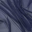 Ткани для платков и бандан - Шифон натуральный стрейч темно-синий