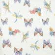 Ткани для декора - Декоративная ткань Бабочки, птицы фон молочный