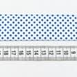 Ткани фурнитура для декора - Репсовая лента Тера горох мелкий синий, фон белый 36 мм