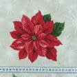 Ткани для римских штор - Новогодняя ткань лонета Пуансетия красный